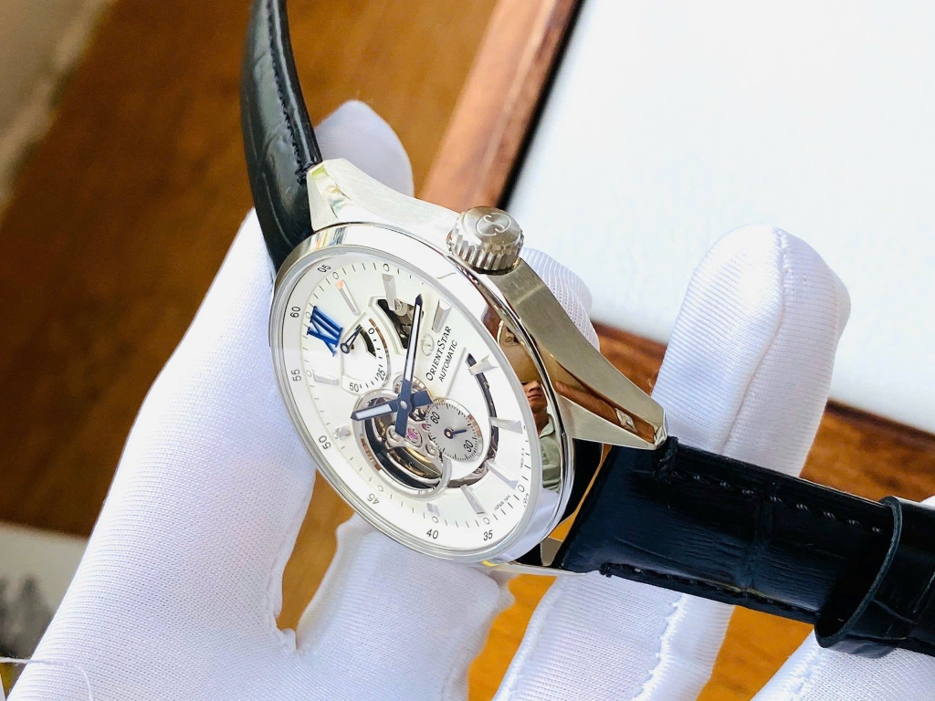 ORIENT STAR JOKER SEMI SKELETON RK-AV0007S MẶT TRẮNG KIM XANH