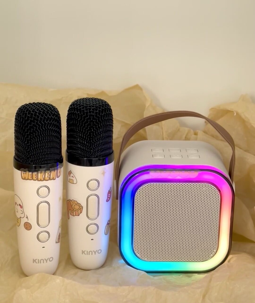 Loa bluetooth mini có đèn led kèm 2 mic KINYO