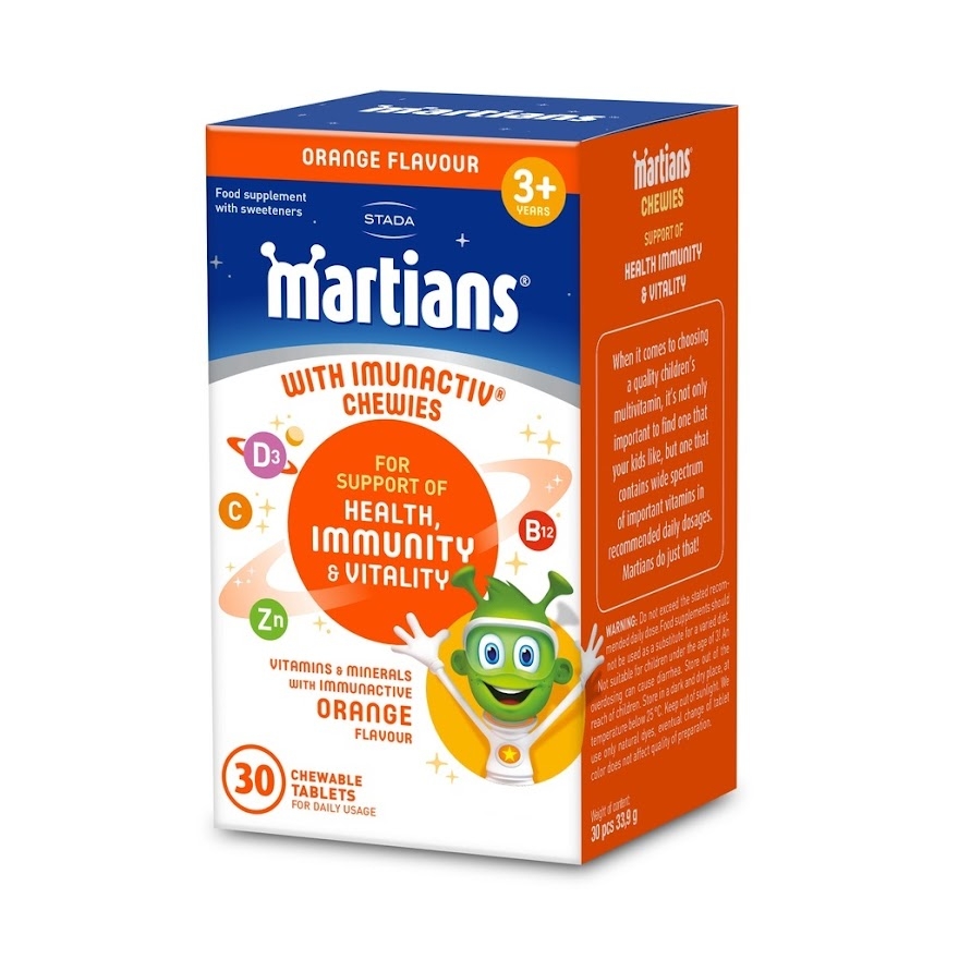 Kẹo bổ sung vitamin và khoáng chất cho trẻ từ 3 tuổi Stada Martians With Imunactiv (30 viên nhai)