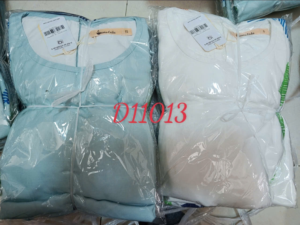 SWANLAKE | Váy Đầm Nữ Midi Suông Linen Lụa Cao Cấp Cổ Tròn Tay Bí Hoạ Tiết Hè Thoải Mái D11013LW07