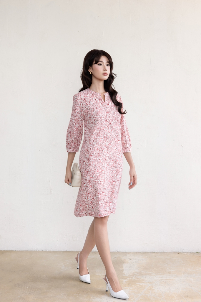 SWANLAKE | Váy Đầm Nữ Suông Tay Lỡ Cổ Trụ Cài Nút Vải Linen Cao Cấp Có Túi Du Lịch Biển Hè D12364LW07