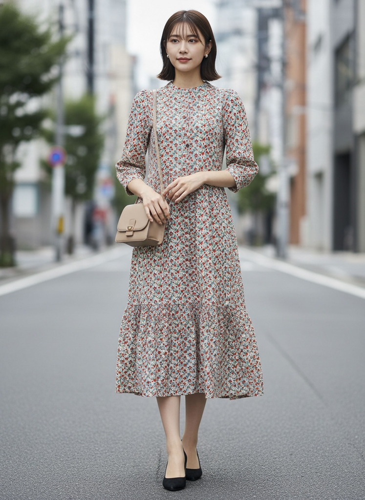 SWANLAKE | Váy Đầm Nữ Maxi Dáng Dài Cổ Trụ Cài Nút Tay Lỡ Linen Bông Nhí Xếp Ly Đuôi Cá D12355LW11