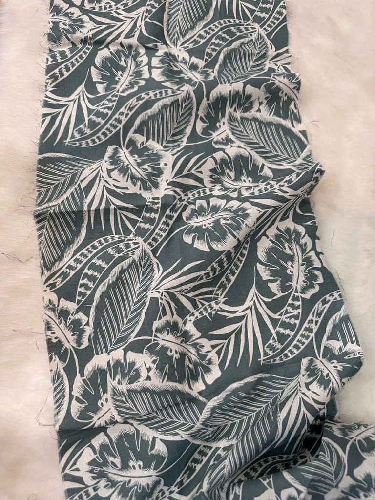 SWANLAKE | Váy Đầm Nữ Suông Maxi Sát Nách Xẻ Tà Cổ Tròn Thun In Hoạ Tiết Hè Vải Linen Công Sở D12632LW03