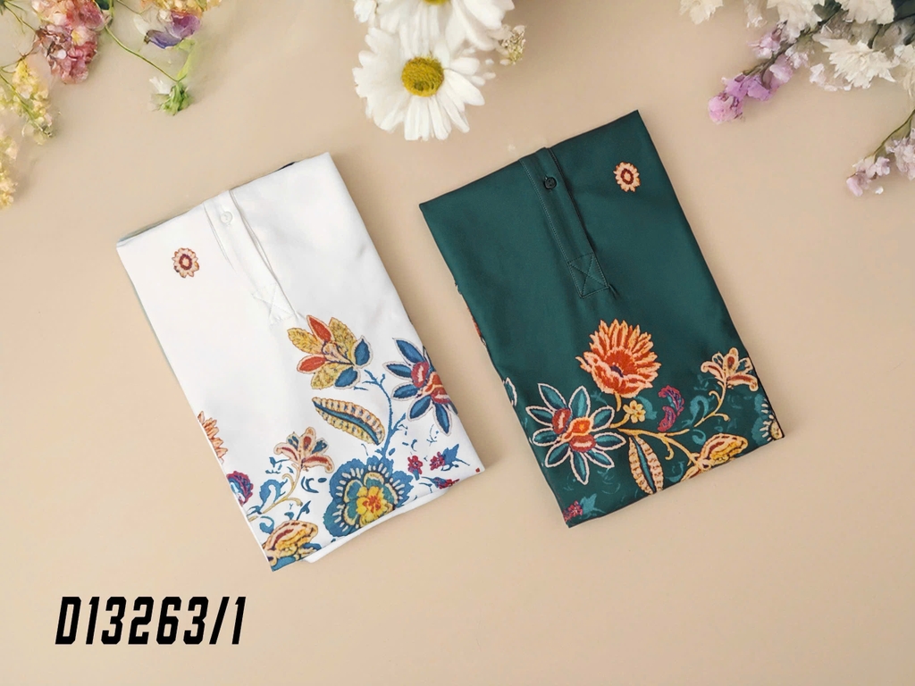 SWANLAKE | Váy Đầm Nữ Midi Tay Lỡ Cổ Sơ Mi Vải Lụa Dày In Hoa Có Túi Công Sở Dạo Phố D13263LW01