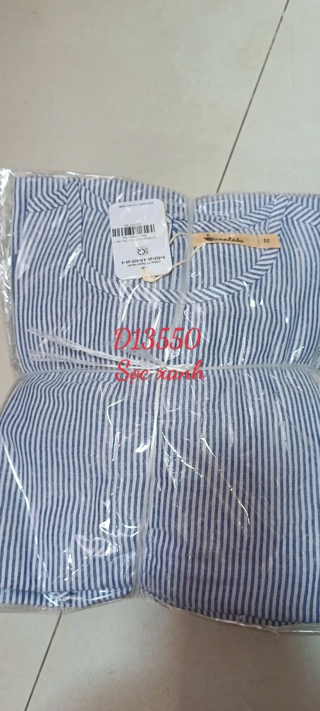 SWANLAKE | Váy Đầm Nữ Suông Sát Nách Vải Cotton Sọc Thêu Hoa Cổ Tròn Dạo Phố Du Lịch Hè D13550LW01