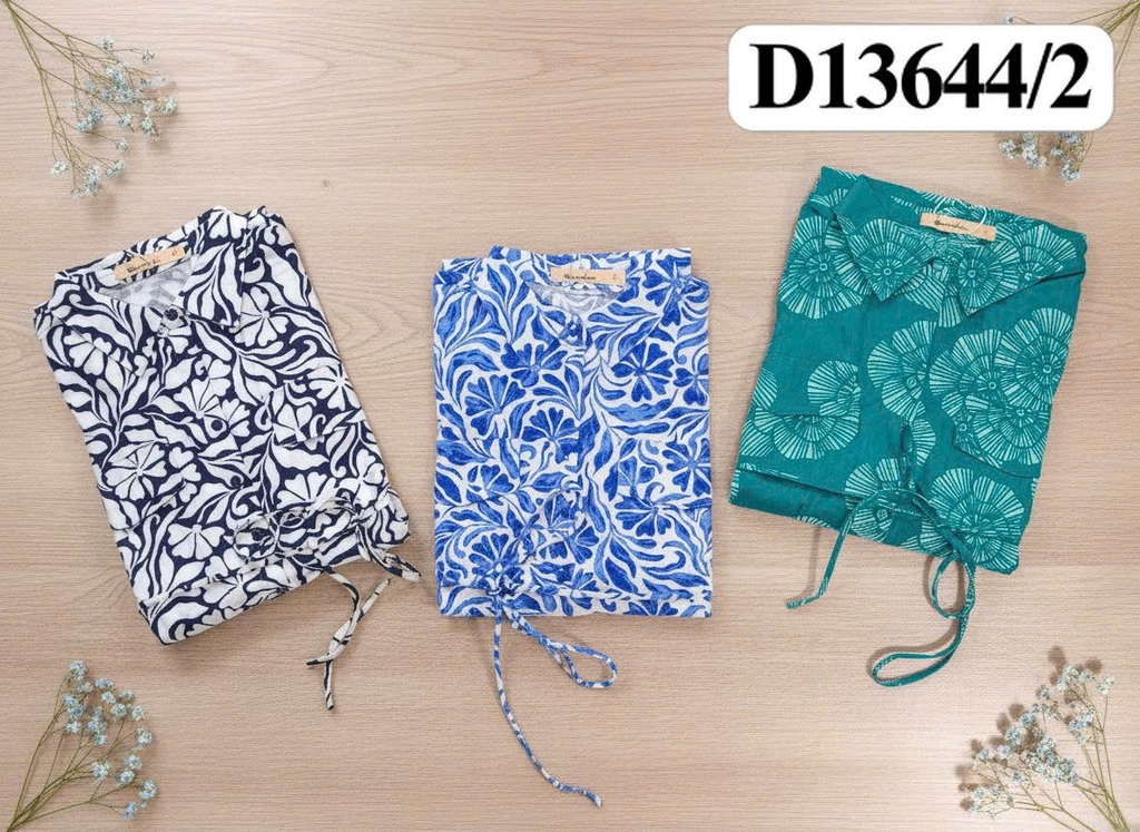 SWANLAKE | Váy Đầm Nữ Dáng Suông Cổ Sơ Mi Vải Linen In Hoa Tay Hến Có Túi Dây Thắt Eo Công Sở D13644LW02