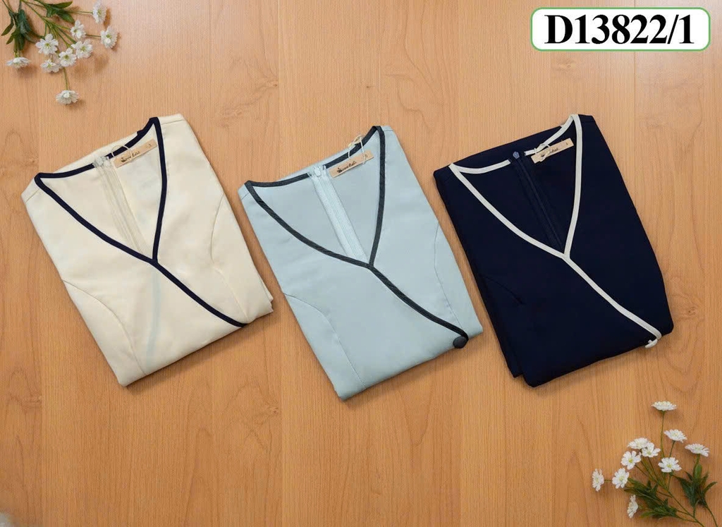SWANLAKE | Váy Đầm Midi Nữ Suông Sát Nách Cổ Chữ V Vải Lụa Dày Chiết Eo Đính Nút Sang Trọng D13822LW01