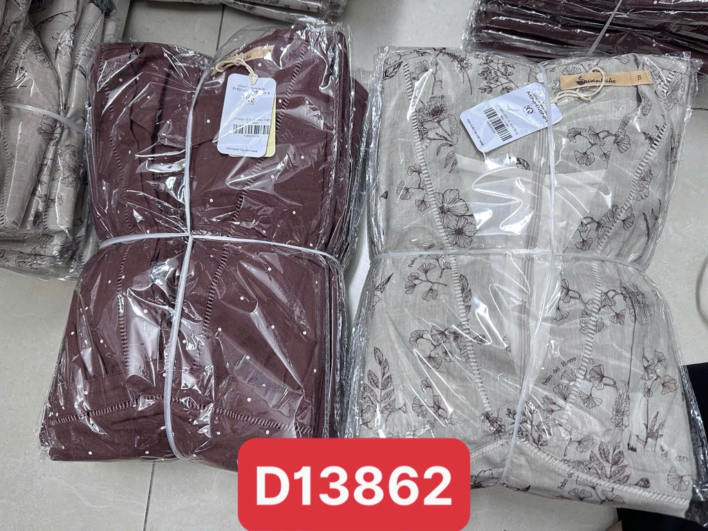 SWANLAKE | Váy Đầm Nữ Dài Dáng Suông Tay Hến Cổ Chữ V Xẻ Sâu Vải Linen Chấm Bi Dạo Phố Hè D13862LW02