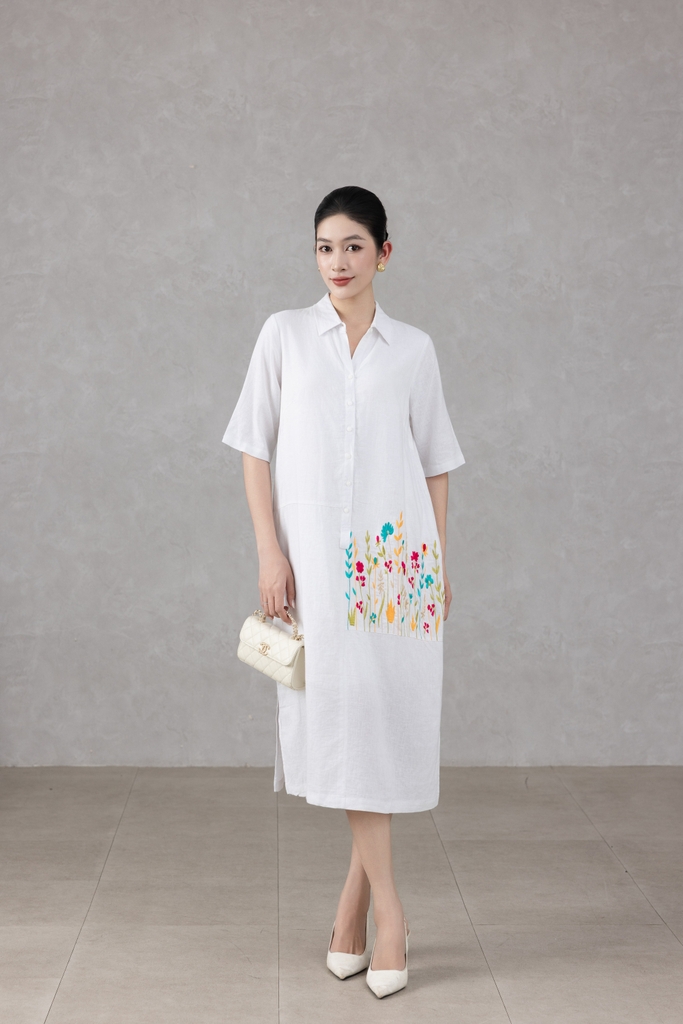 Đầm Sơ Mi Thêu Swanlake - D11297LW04