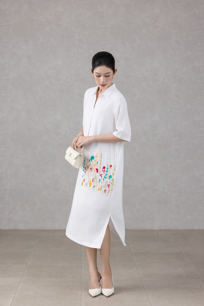 Đầm Sơ Mi Thêu Swanlake - D11297LW04