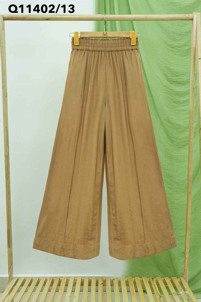 Quần Lụa hàn Ống Rộng Ly Gân Lưng Thun Swanlake - Q11402LW13