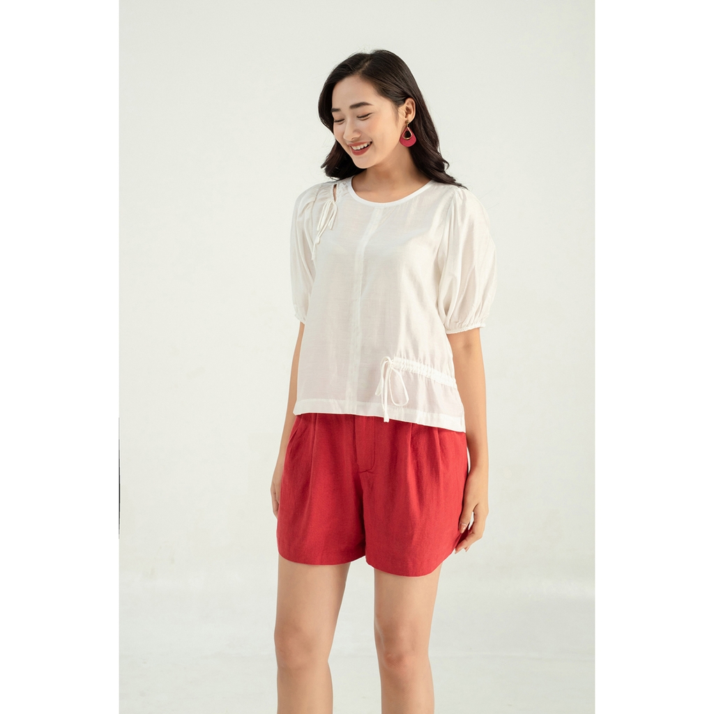 Quần Short Gài Nút Vải Linen Swanlake - Q09907LW03