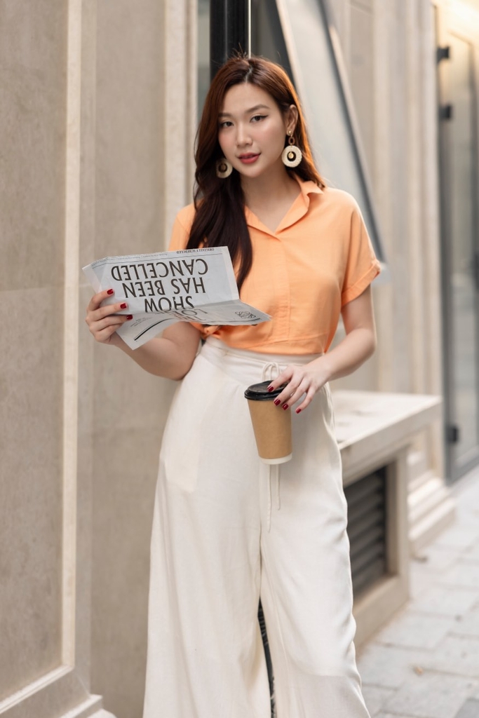 Quần Linen Ống Rộng Dây Rút Swanlake - Q11627LW02