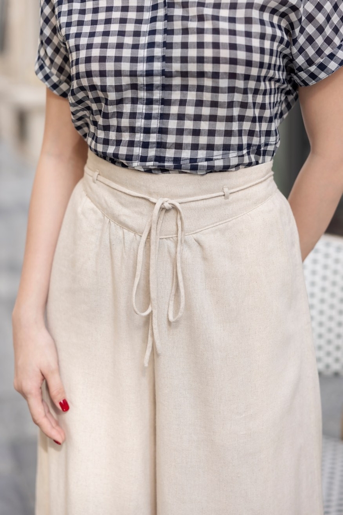 Quần Linen Ống Rộng Dây Rút Swanlake - Q11627LW02