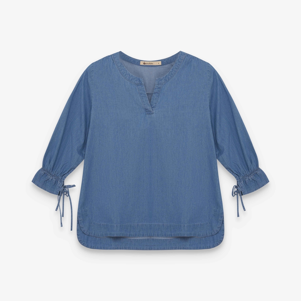 Áo Kiểu Tay Lỡ Cột Nơ Vải Jean Swanlake - A11027LW02