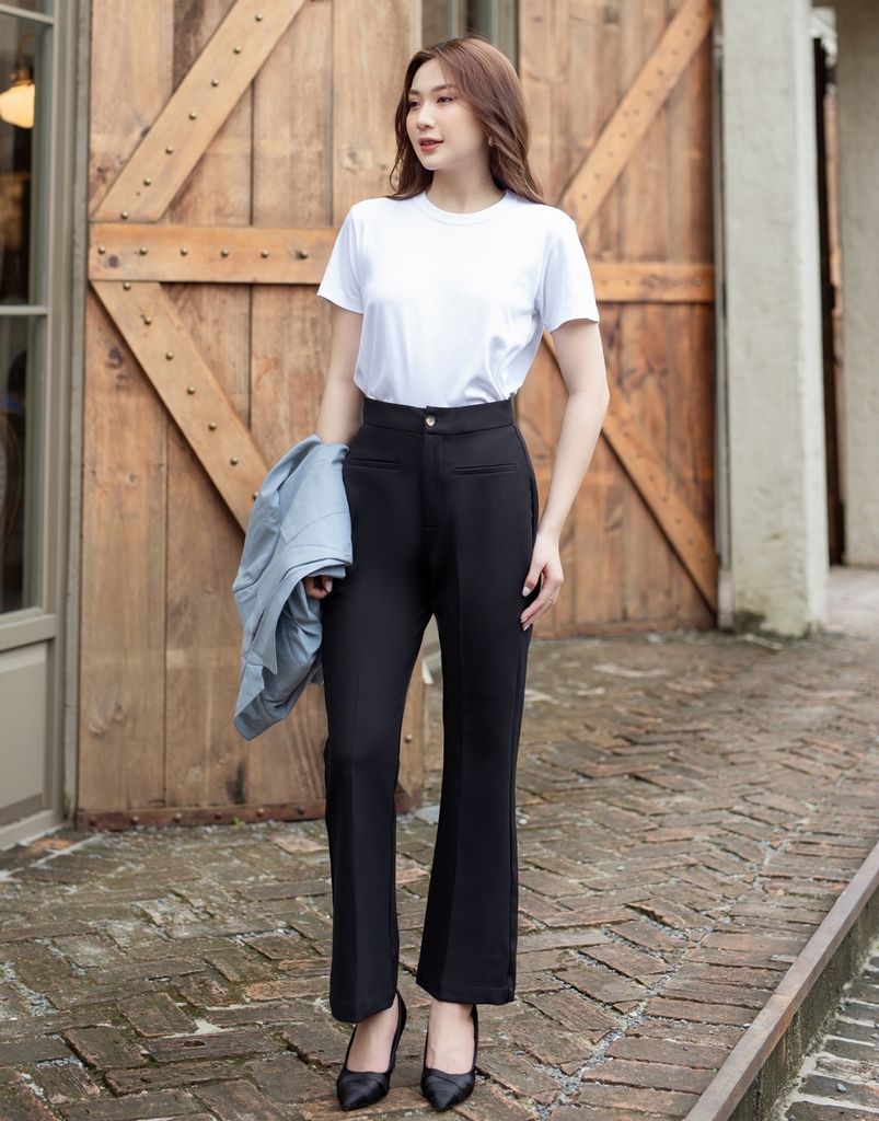 Quần Ống Loe Lưng Co Giãn Swanlake (Plus Size) - Q10252LW01