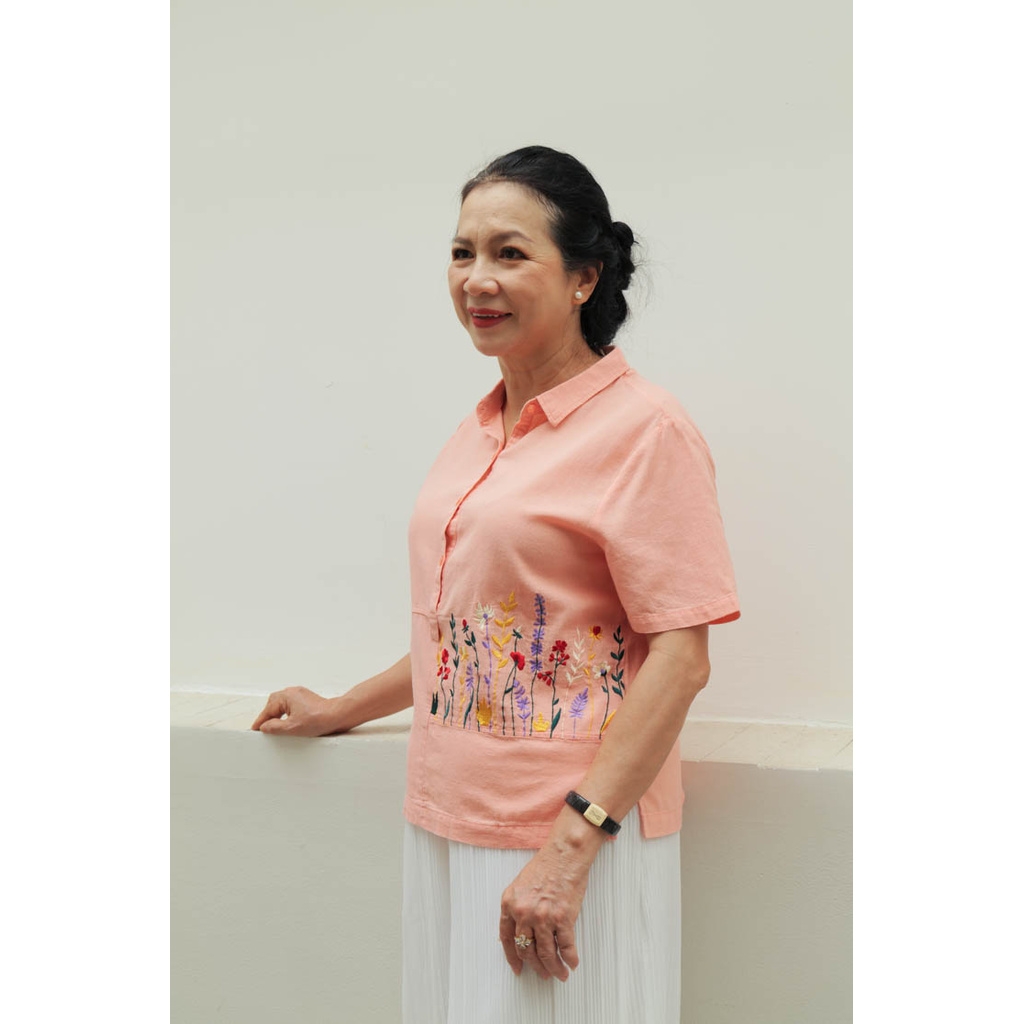 Áo Sơ Mi Thêu Vải Linen Swanlake - A11096LW05