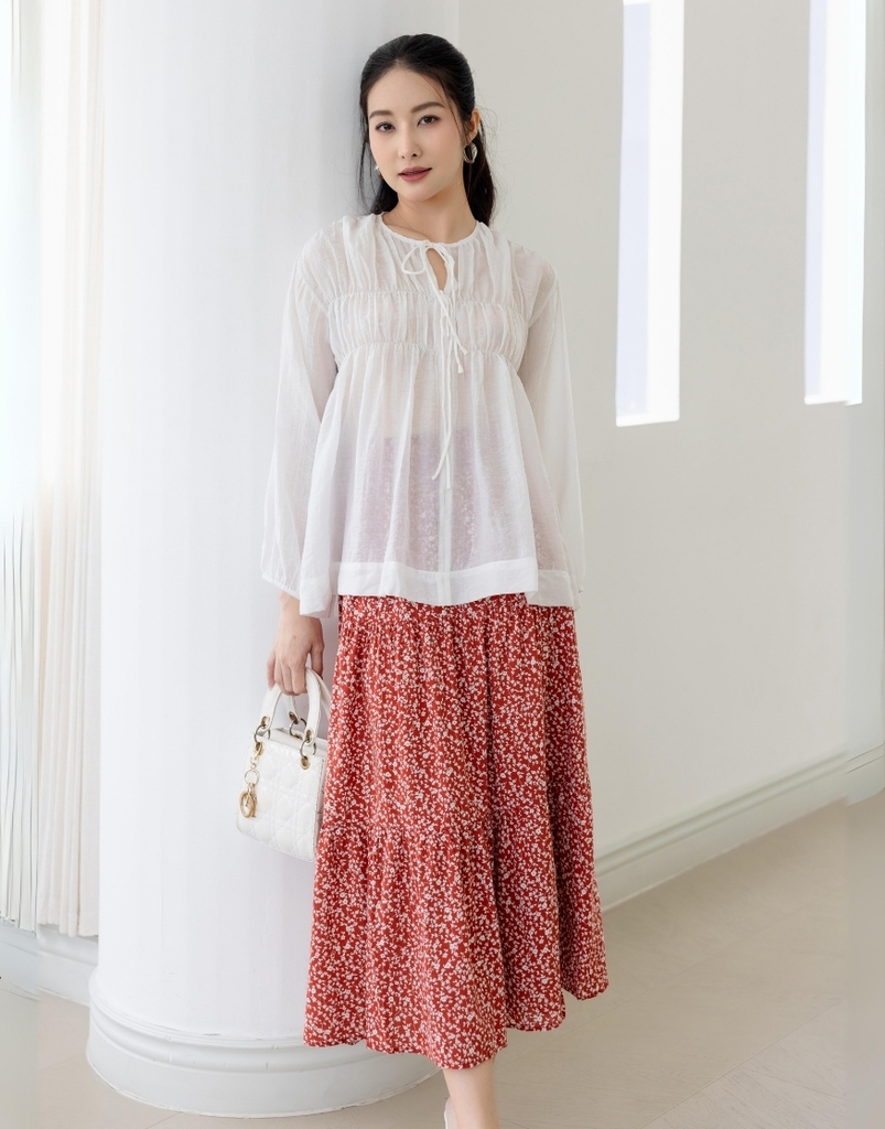 Áo Kiểu Tay Dài Bo Thun Swanlake - A11511LW01