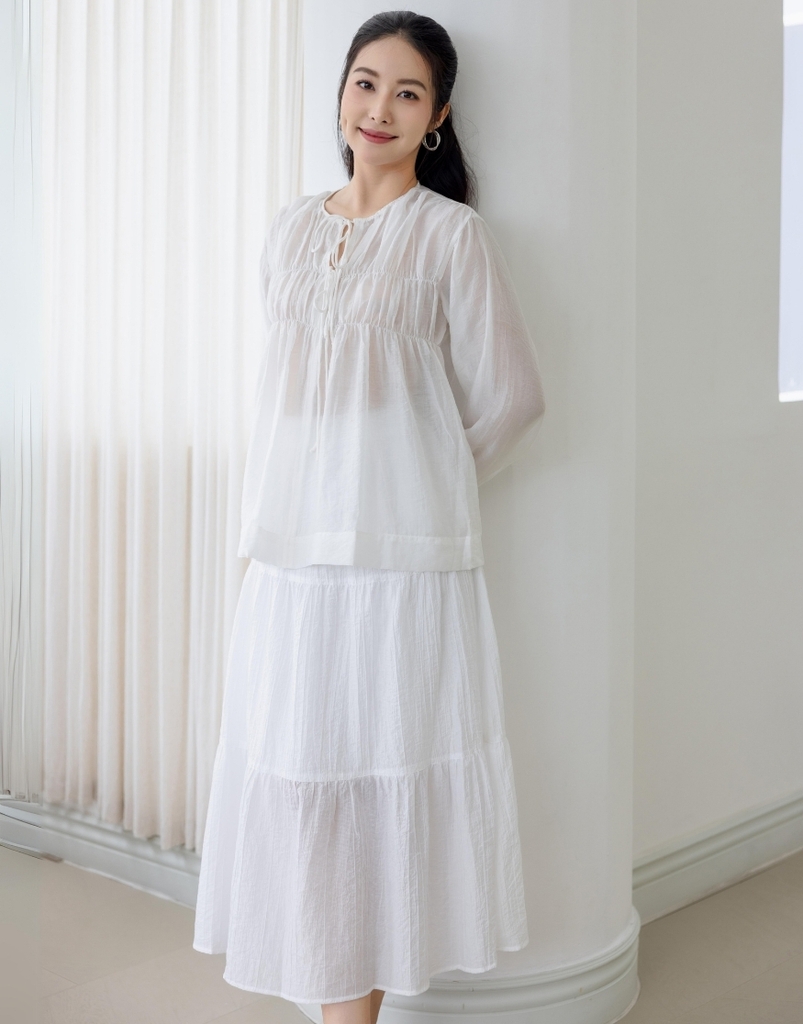 Áo Kiểu Tay Dài Bo Thun Swanlake - A11511LW01