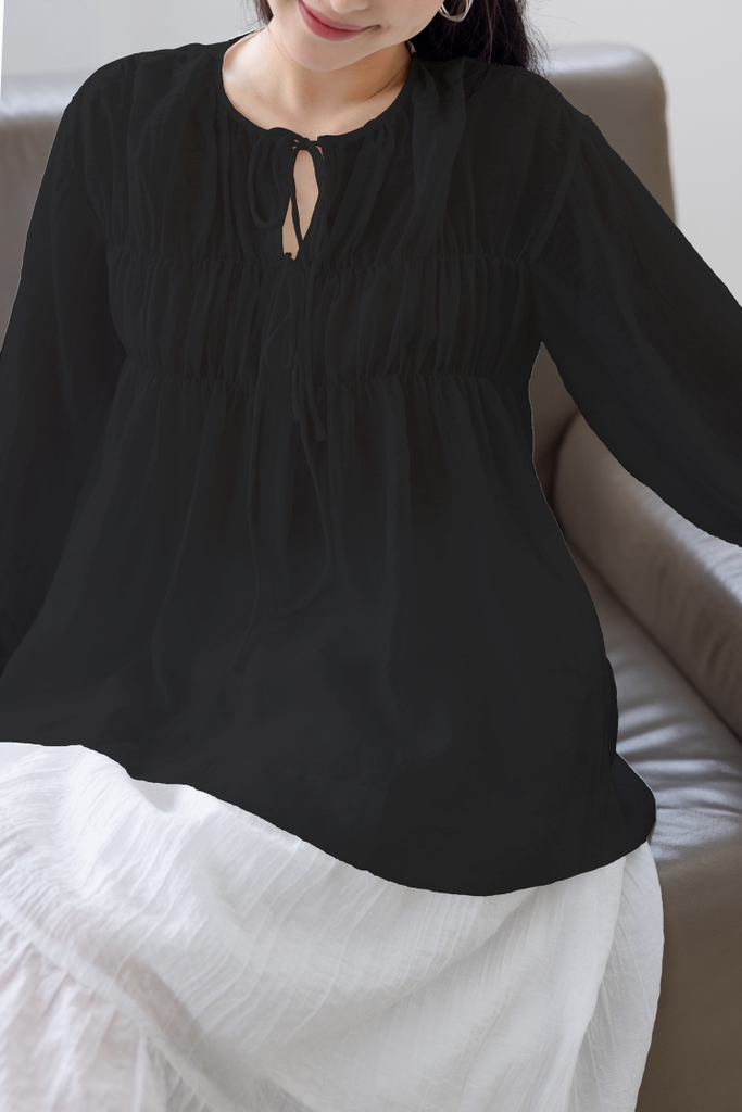 Áo Kiểu Tay Dài Bo Thun Swanlake - A11511LW01