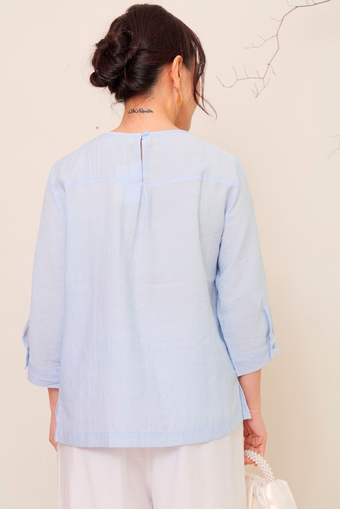 Áo Thêu Hoa Tơ Mỹ Swanlake - A11716LW01