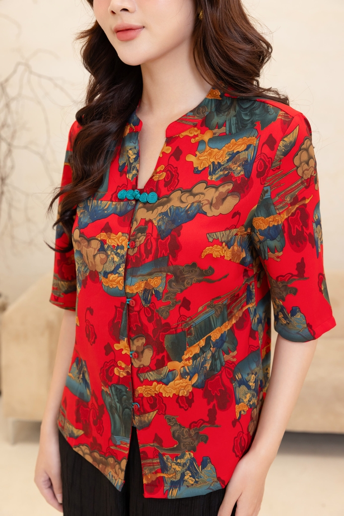 M-Collection - Áo Sơ Mi Cổ Trụ Kết Nút Tàu Chất Đũi Hàn - A11972LW01