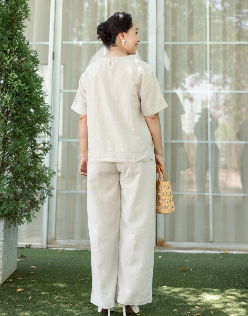 Bộ Linen Thêu Hoa Swanlake - B11340LW01