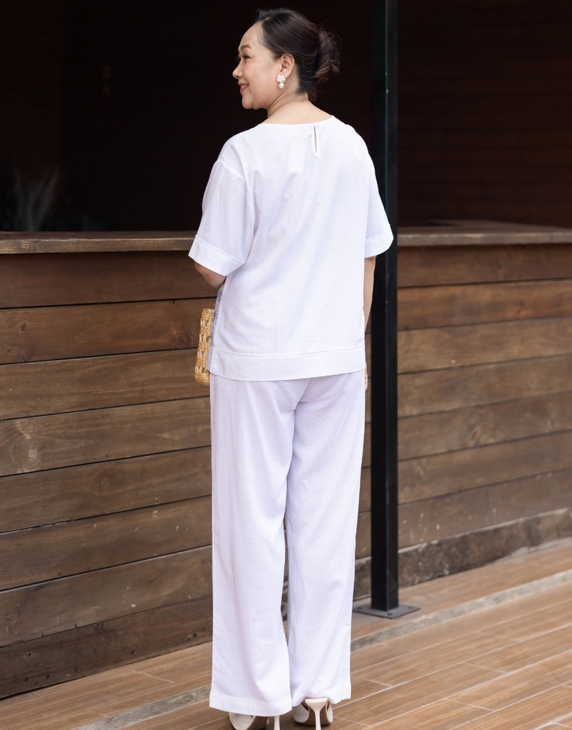 Bộ Linen Thêu Hoa Swanlake - B11340LW01
