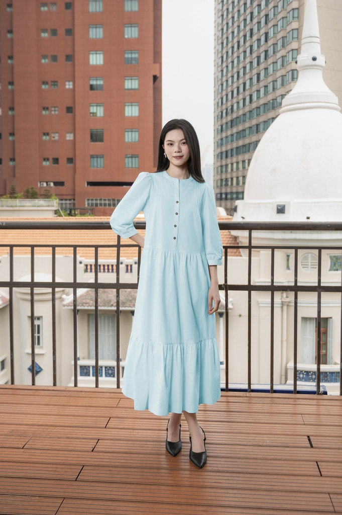 Swanlake | Váy Đầm Phom A Cổ Trụ Chất Liệu Cotton - D12355LW01