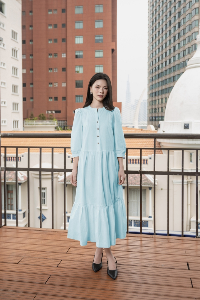 Swanlake | Váy Đầm Phom A Cổ Trụ Chất Liệu Cotton - D12355LW01