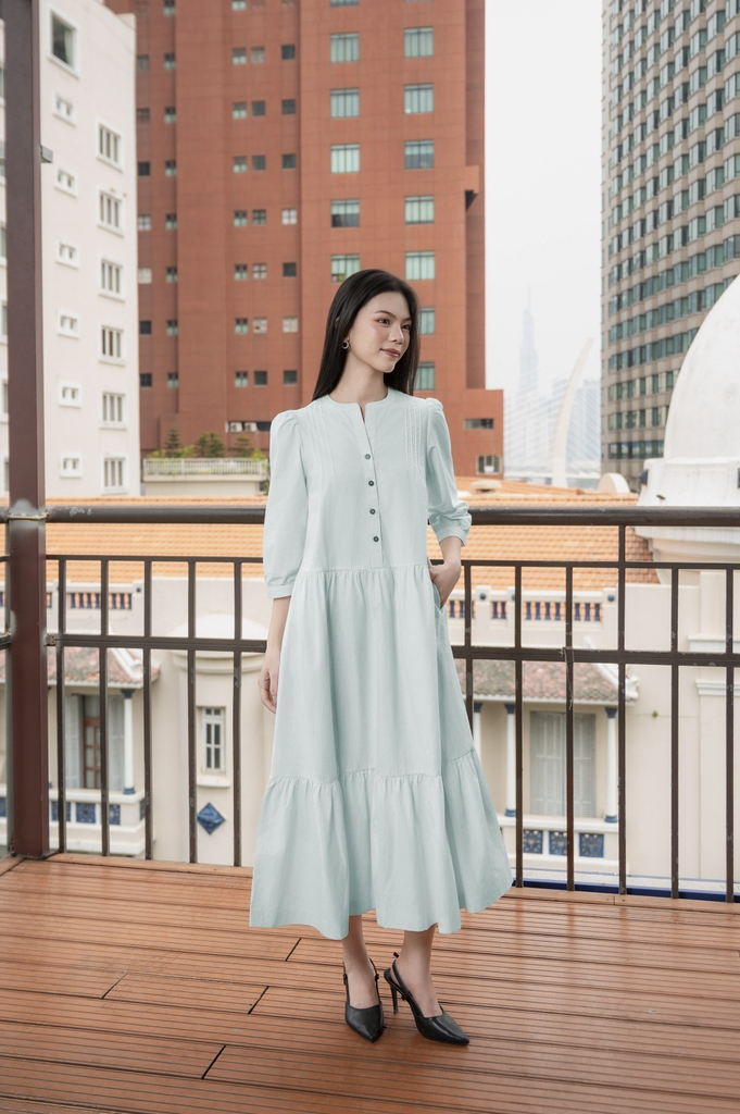 Swanlake | Váy Đầm Phom A Cổ Trụ Chất Liệu Cotton - D12355LW01