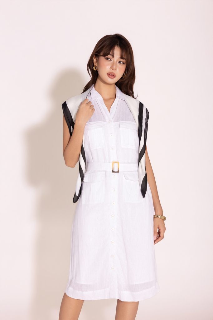 Refined White | Đầm Linen D14037LW01