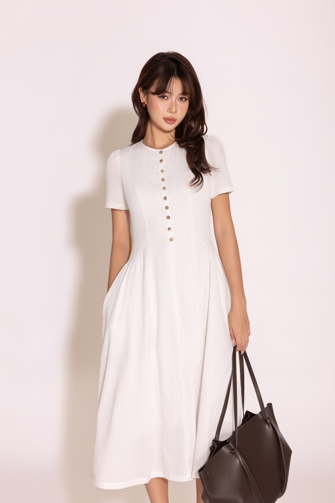 Ivory Ease Dress | Đầm Linen D14054LW01