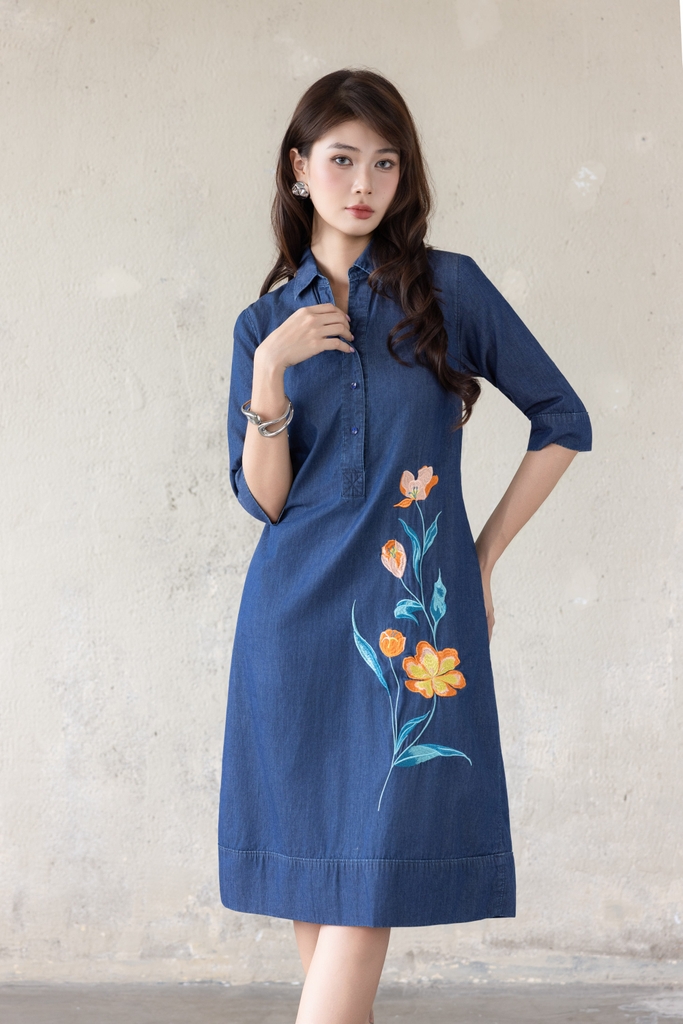 Đầm Jean Thêu D13829