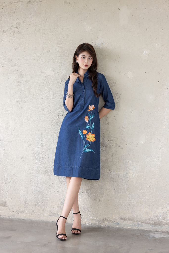 Đầm Jean Thêu D13829