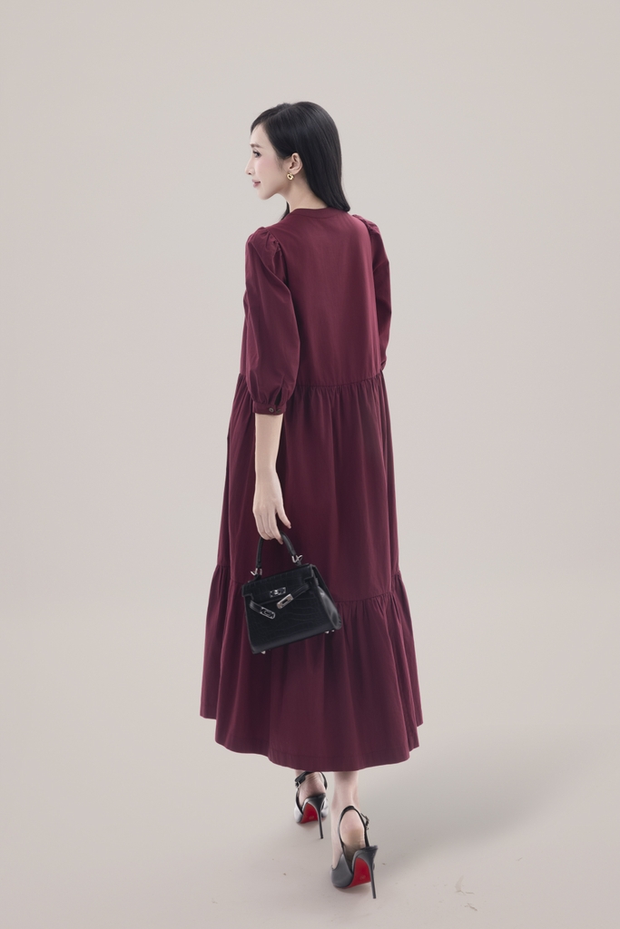 Swanlake | Váy Đầm Phom A Cổ Trụ Chất Liệu Cotton - D12355LW01