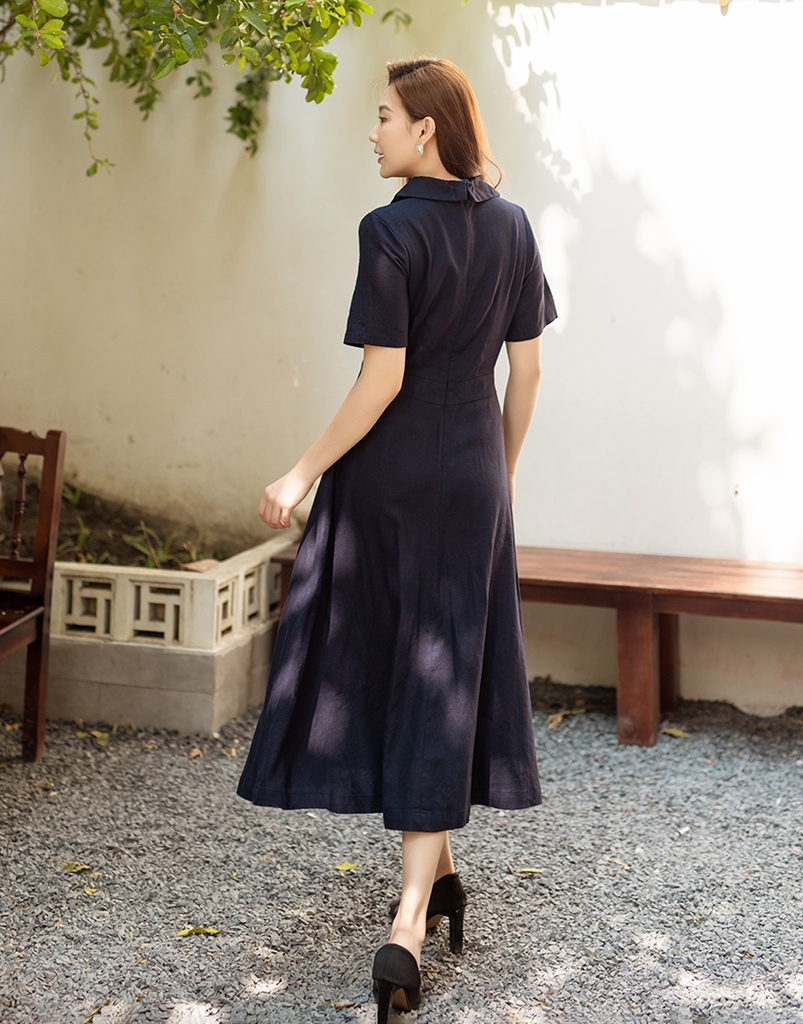 Đầm Sơ Mi Cổ Bẻ Linen Swanlake D09977LW03