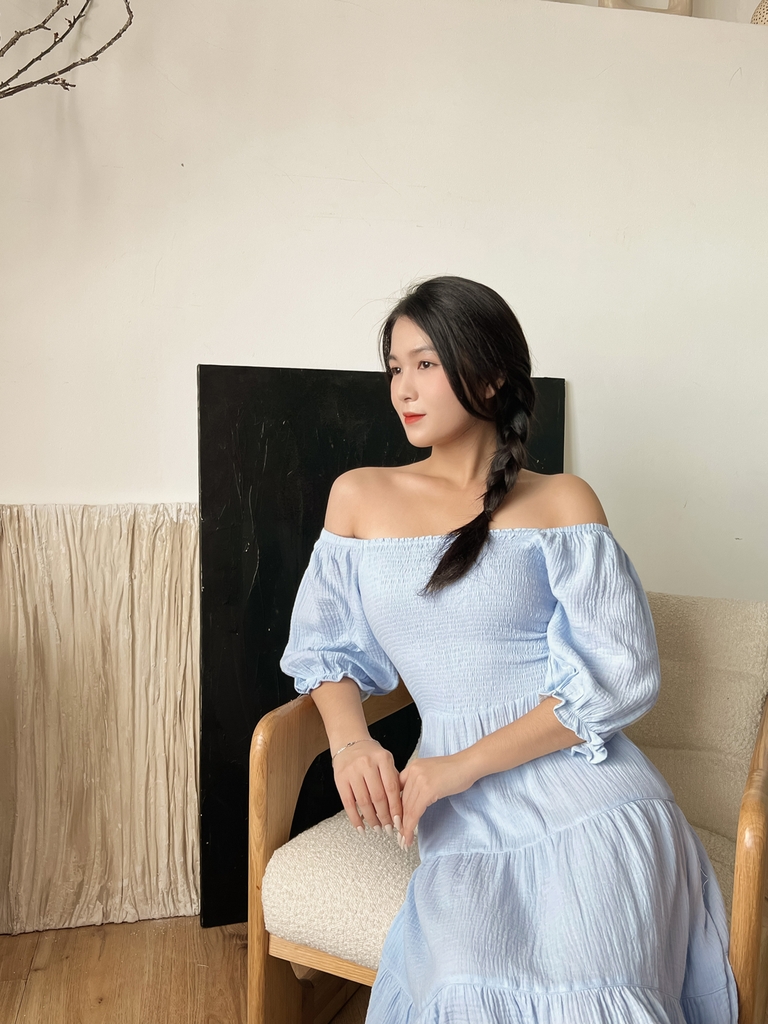 Đầm Maxi Nhún Kiểu Tay Lỡ Swanlake - D10087LW03