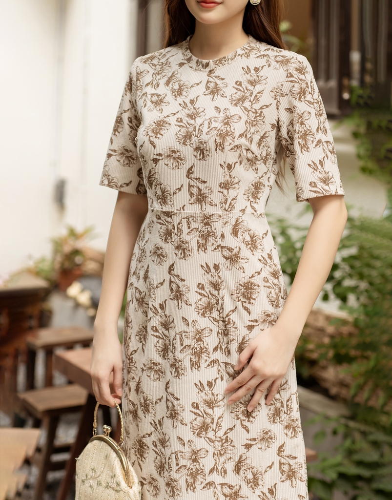 Đầm Phom A Vải Cotton Nhung Bông Swanlake - D11257LW01