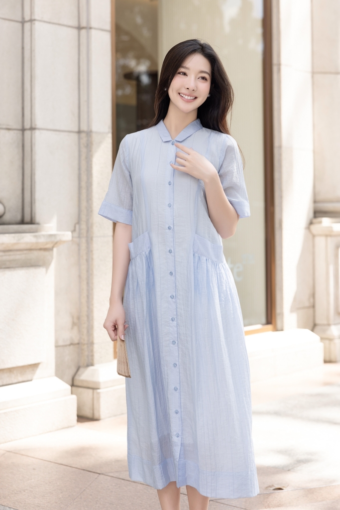 Đầm Dáng Dài Chất Liệu Vải Tơ Swanlake - D11382LW02