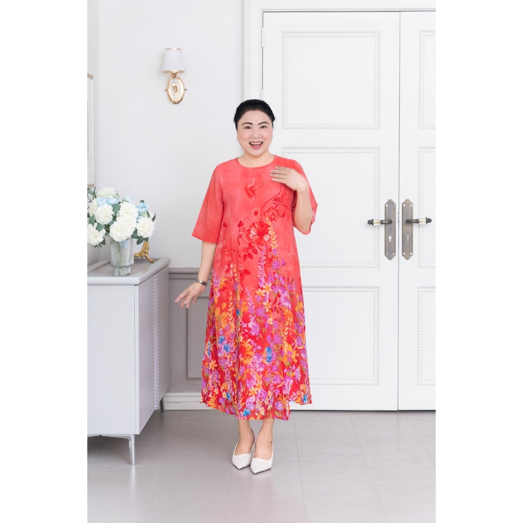 M-Collection - Đầm Voal Chân Bông Lót Chiffon - D11555LW02