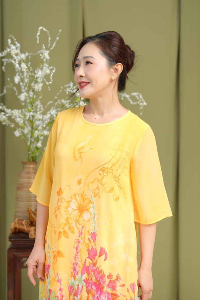 M-Collection - Đầm Voal Chân Bông Lót Chiffon - D11555LW02