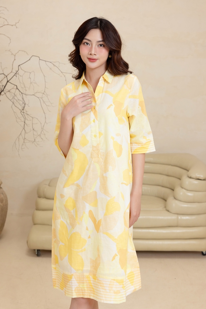 Đầm Chất Liệu Linen Bông Swanlake - D11888LW03