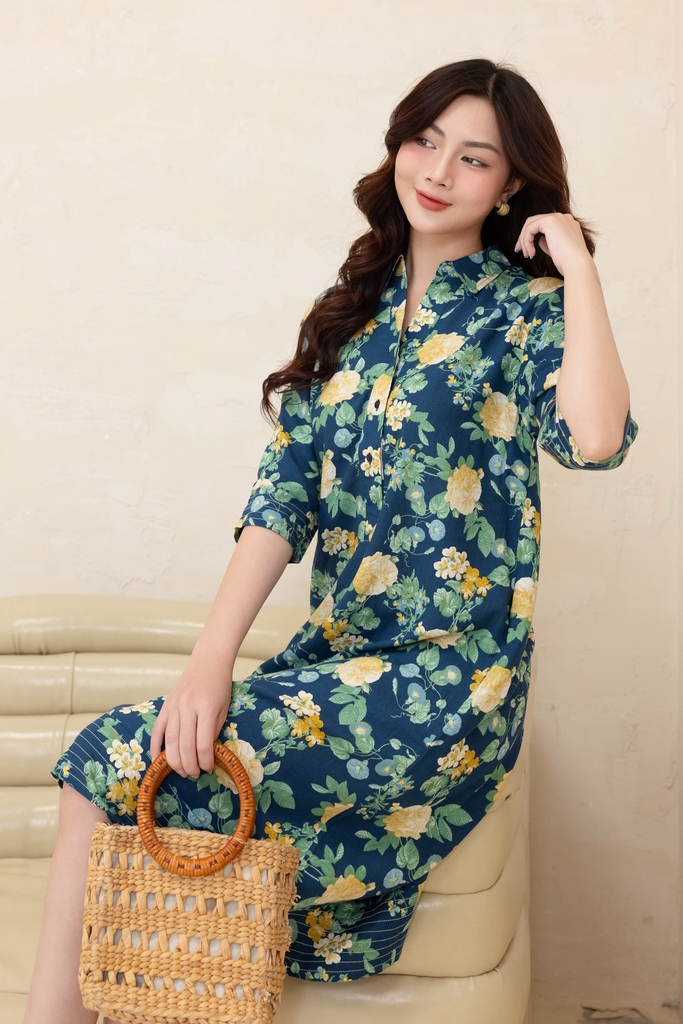 Đầm Chất Liệu Linen Bông Swanlake - D11888LW03