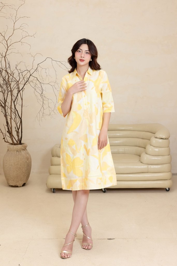 Đầm Chất Liệu Linen Bông Swanlake - D11888LW03