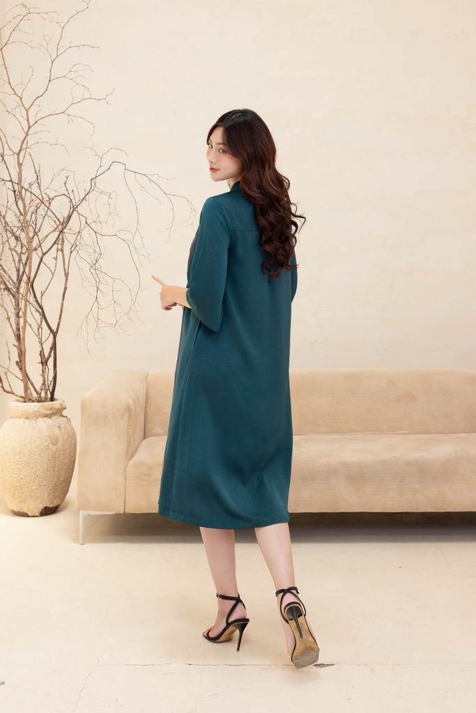 M-Collection - Đầm Lụa Gấm Wash Thêu Nổi - D12144LW01