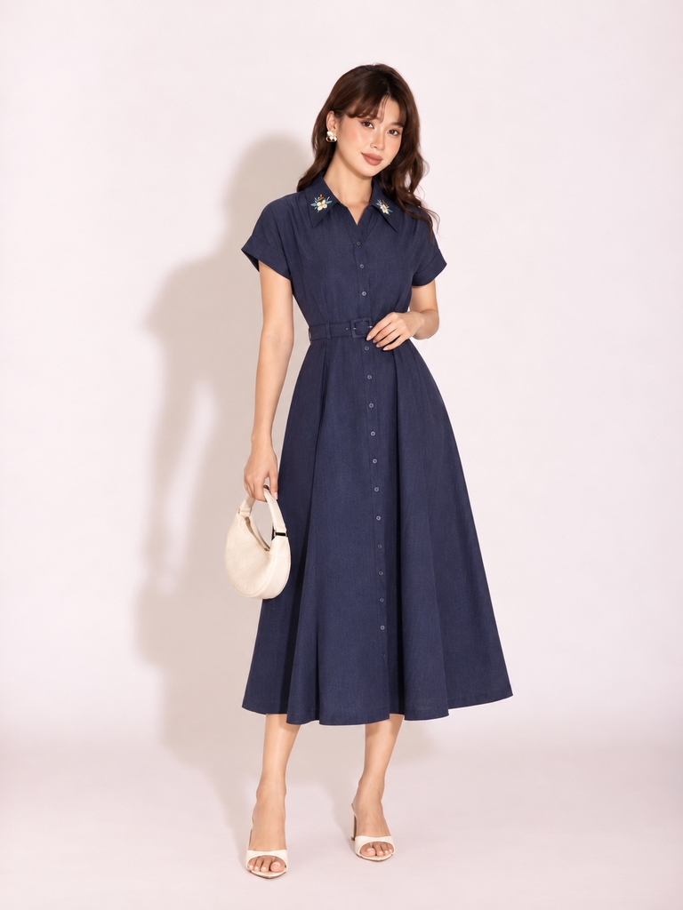 Blue Serenity Dress | Đầm Cotton D13978LW01