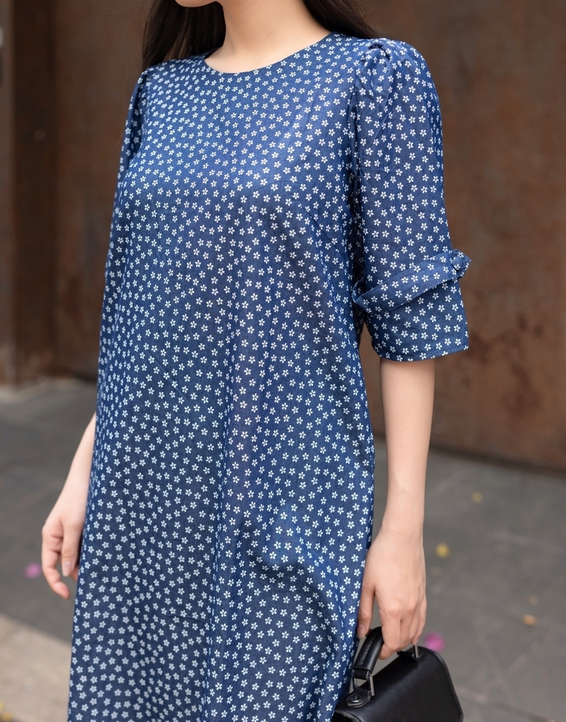 Đầm Jean Wash Suông Tay Nẹp - D09293LW07