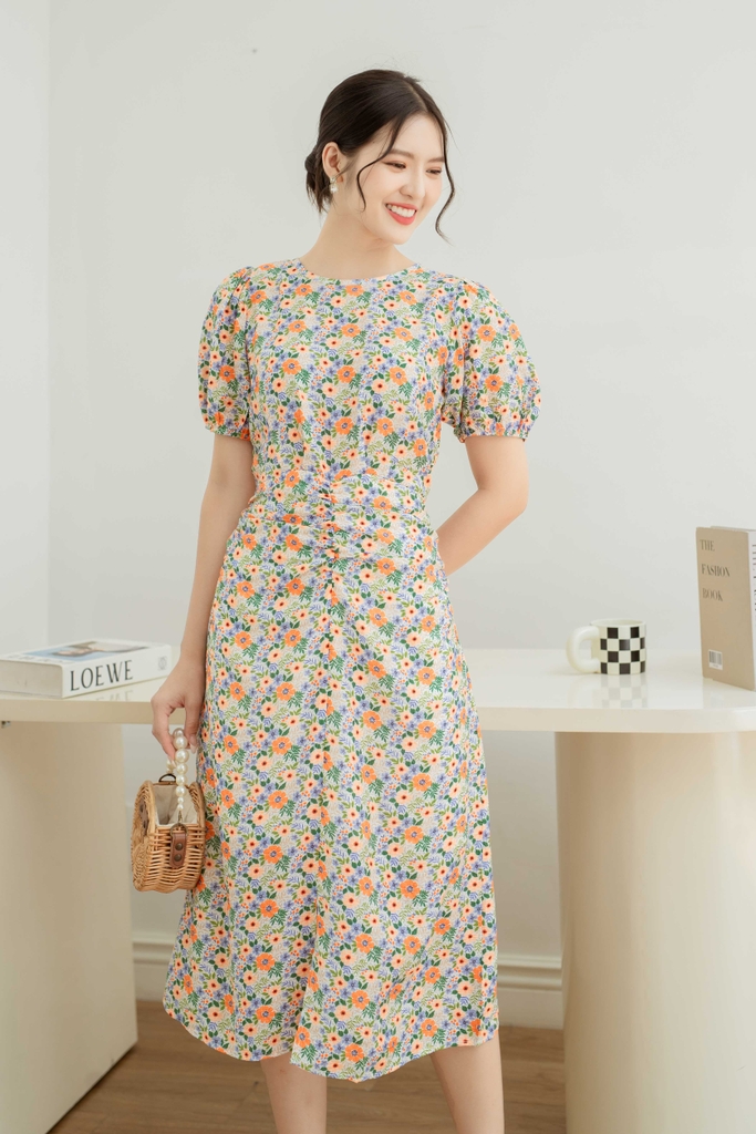 Đầm Nhún Kiểu Vải Xô Bông Swanlake - D10336LW01