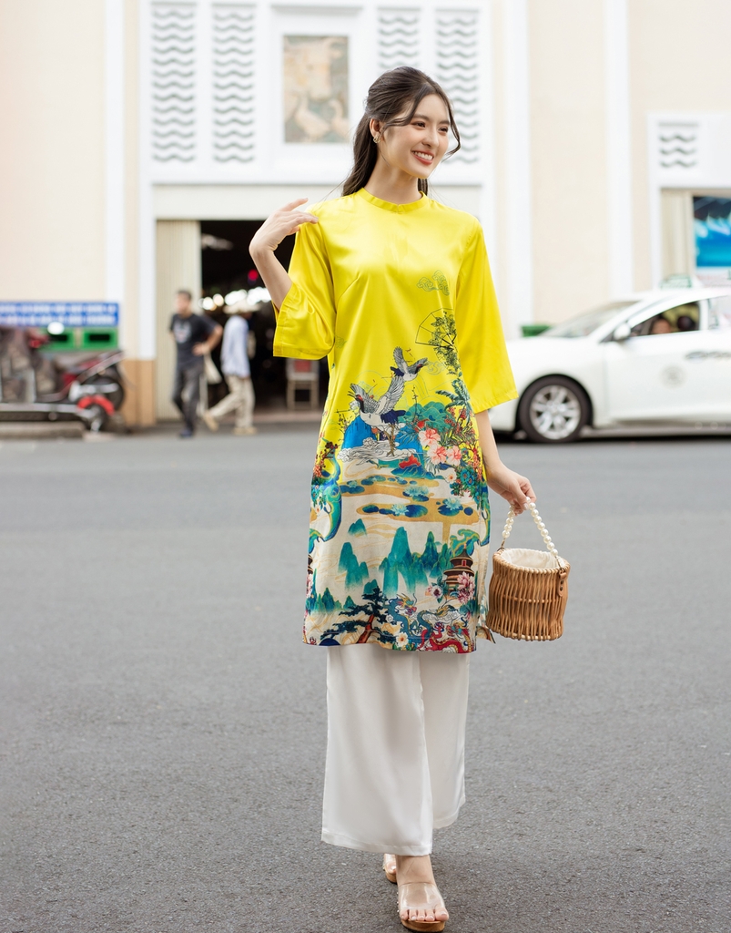 Quần Lụa Áo Dài Swanlake -  Q10046LW05